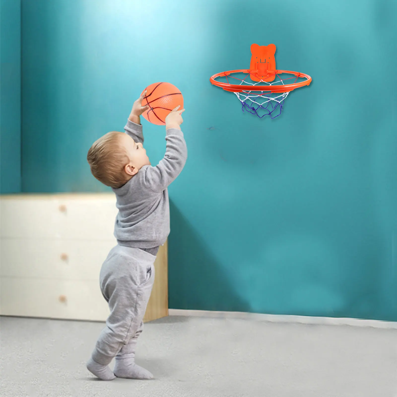 Cadre de cerceau de basket-ball mural pour chambre à coucher, jante suspendue intérieure, jouet pour enfants, modèle pour enfants