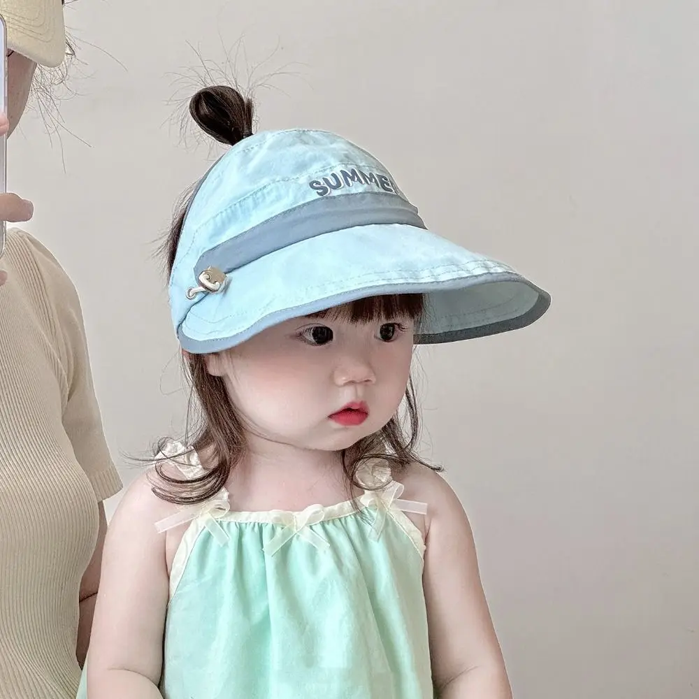 

Comfortable Big Brim Baby Hat Quick-dry Breathable Kids Empty Top Cap Anti UV Korean Style Children Sunshade Hat