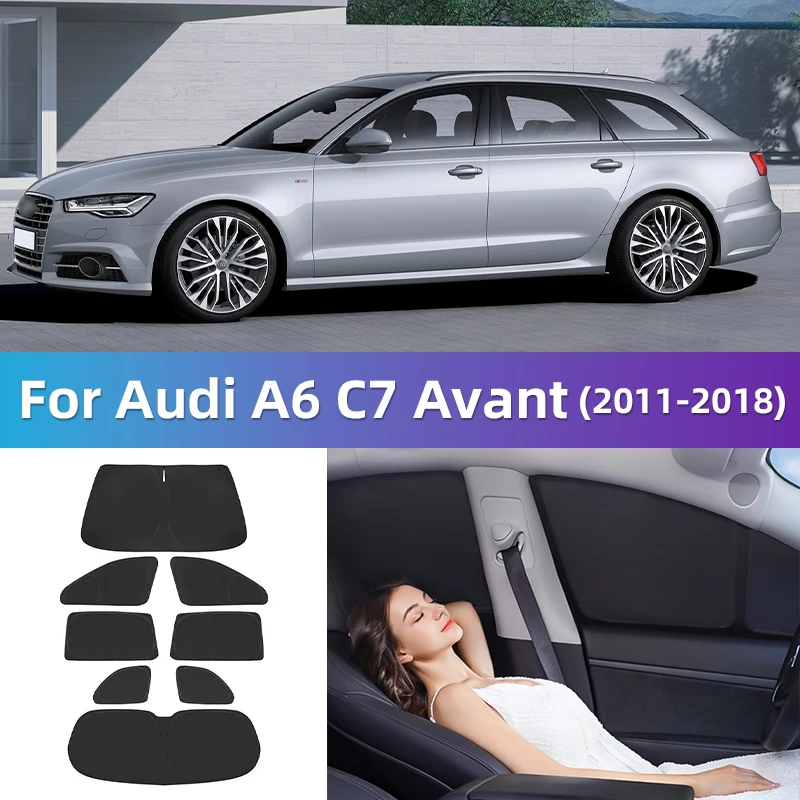 For Audi A6 C7 Avant 2013-2018 Custom Full Cover Car Window Sunshade Privacy Blind Curtain Travel camping car to sleep inside