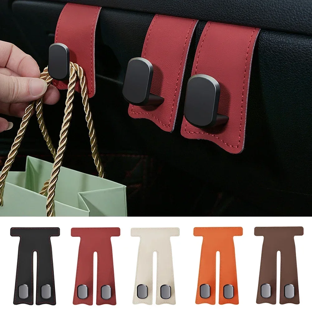 Universal Interior Storage Auto Hook Car Passenger Glove Box Hidden Hooks Purse Bag Suede Leather Hanger Hat Holder Accessories