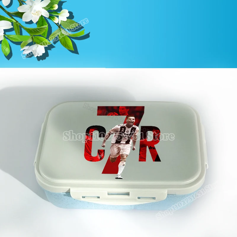 نجوم كرة القدم كريستيانو رونالدو طباعة الغداء مربع CR7 علب الاغذية للطلاب الغذاء مربع النساء نزهة الحاويات عشاء سطل الهدايا