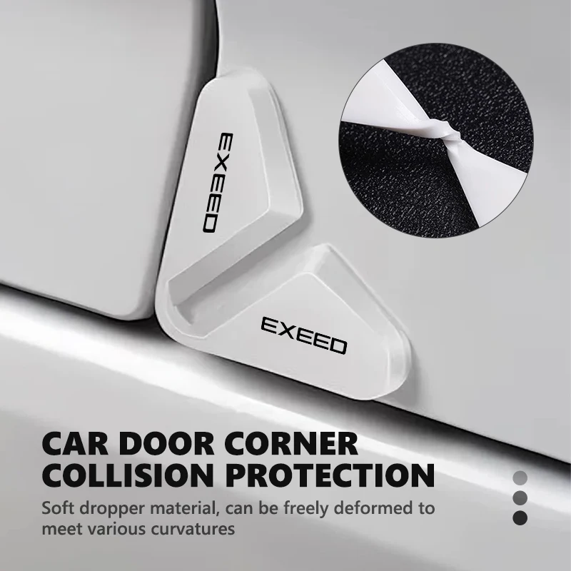 2pcs Car Door Corner Anti-Collision Stickers Protector Cover For Chery Exeed TXL TX VX LX 2021 2022 2023 2024 2025 YAOYUE