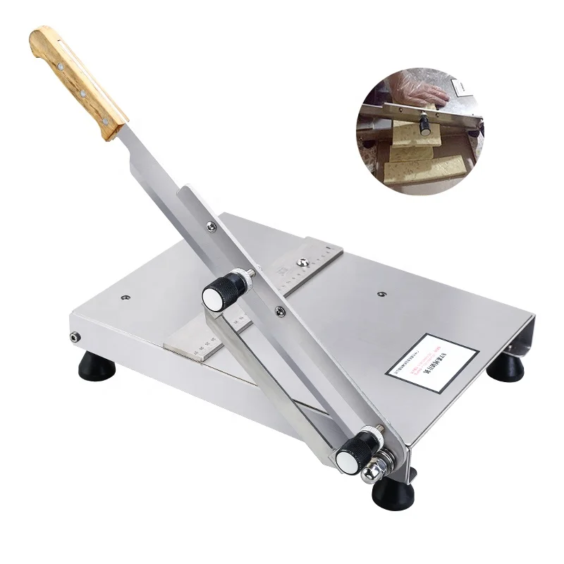 Stainless steel manual kitchen peanut caramel biscuits nougat cutter slicer