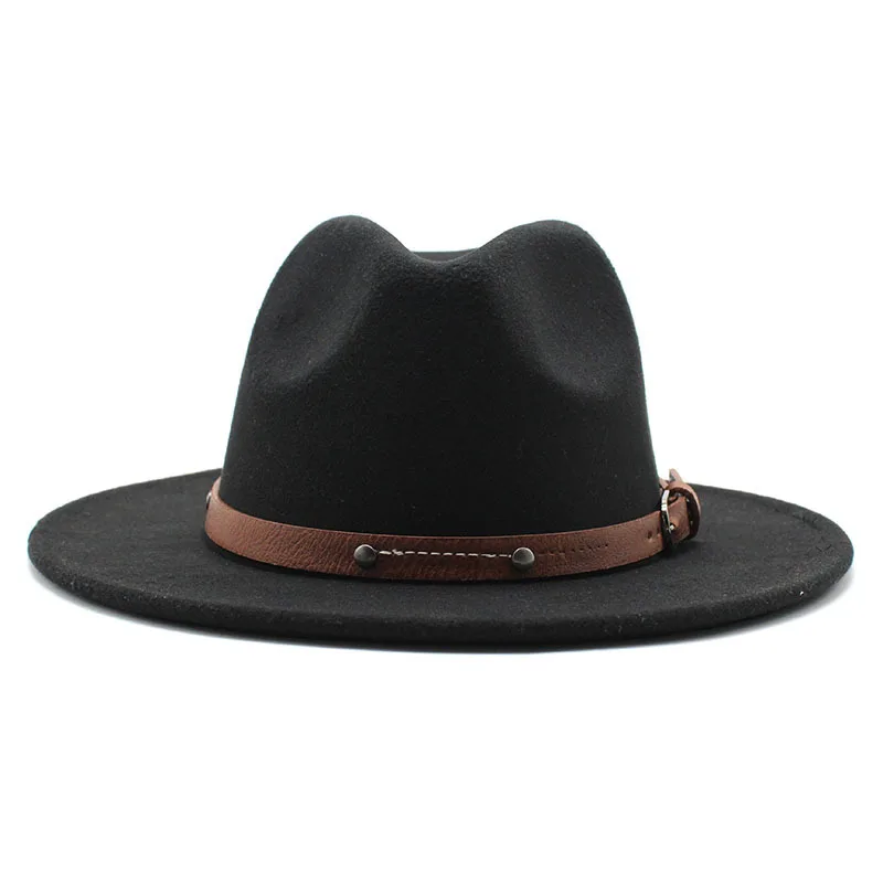

European And American Fashion Casual Men's And Women's Autumn And Winter New Black Soft Woolen Hat Jazz Hat 24 Color