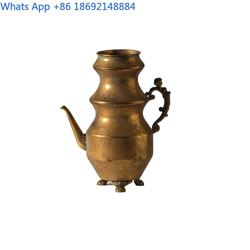 Vintage Metal Table Vase Unique Creative Teapot Style Decorative Home Accessory