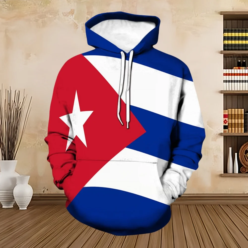 男性用キューバフラッグ3Dプリントパーカー,長袖スウェットシャツ,スポーツトップ,ランニング,特大セーター,ファッション,新品