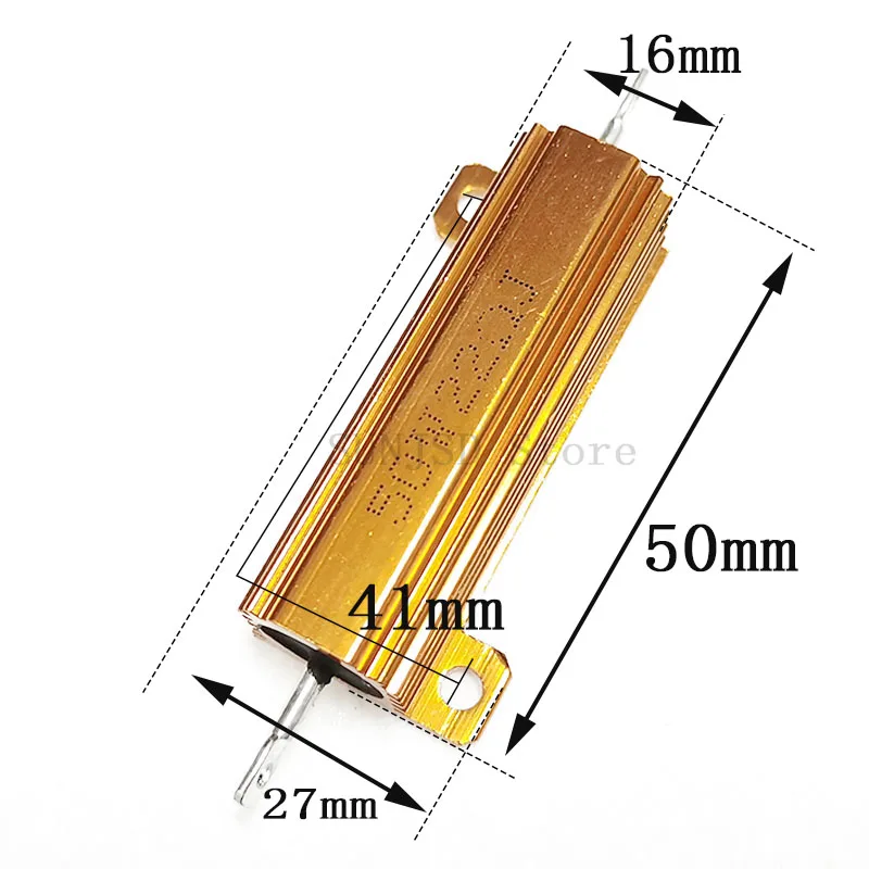 Nowa obudowa aluminiowa obudowa rezystor drutowy 25W 50W 100W 9.1R 10R 12R 15R 16R 18R 20RJ 22R 24R Ohm RX24 rezystancja