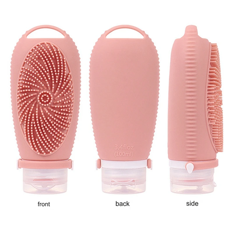 Silicone Travel Refillable Bottle Facial Cleansing Brush Portable Shampoo Bottles Lotion Cosmetics Container Trip