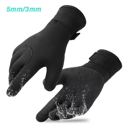 Guantes de neopreno para traje de neopreno, guantes de buceo para pesca submarina, remo, guantes térmicos antideslizantes para surf, equipo de buceo, 3mm/5mm
