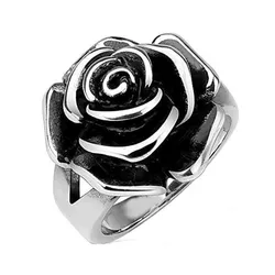 Huaya Smoked Black Design Retro Elegant Rose Women's Rings Romantic Engagement Bride New Ring Jewelry Accessories Tide