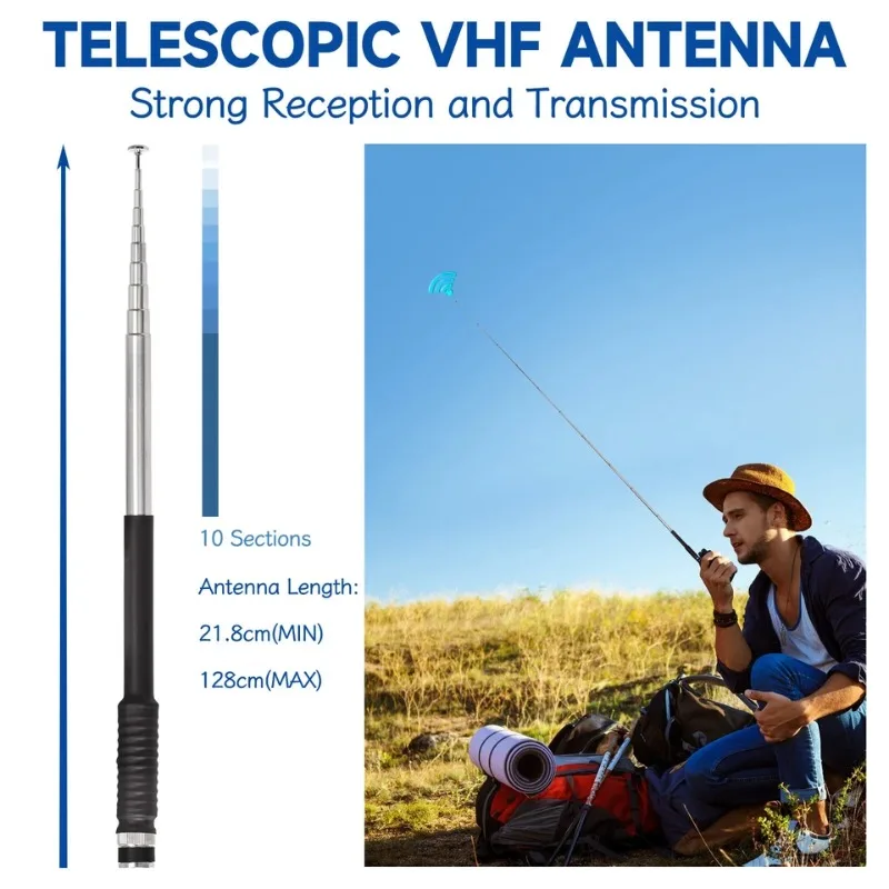 Телескопическая антенна BNC Male VHF 136-174 МГц для ICOM IC-V8 IC-V80 Kenwood TK100 TK200 Motorola HT440 CP500 Vertex Standard HR146