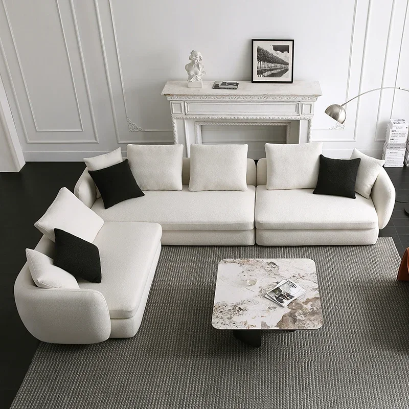 Italian Minimalist Fabric Sofa Detachable and Washable Living Room Modern Minimalist Combination Small Apartment High profile