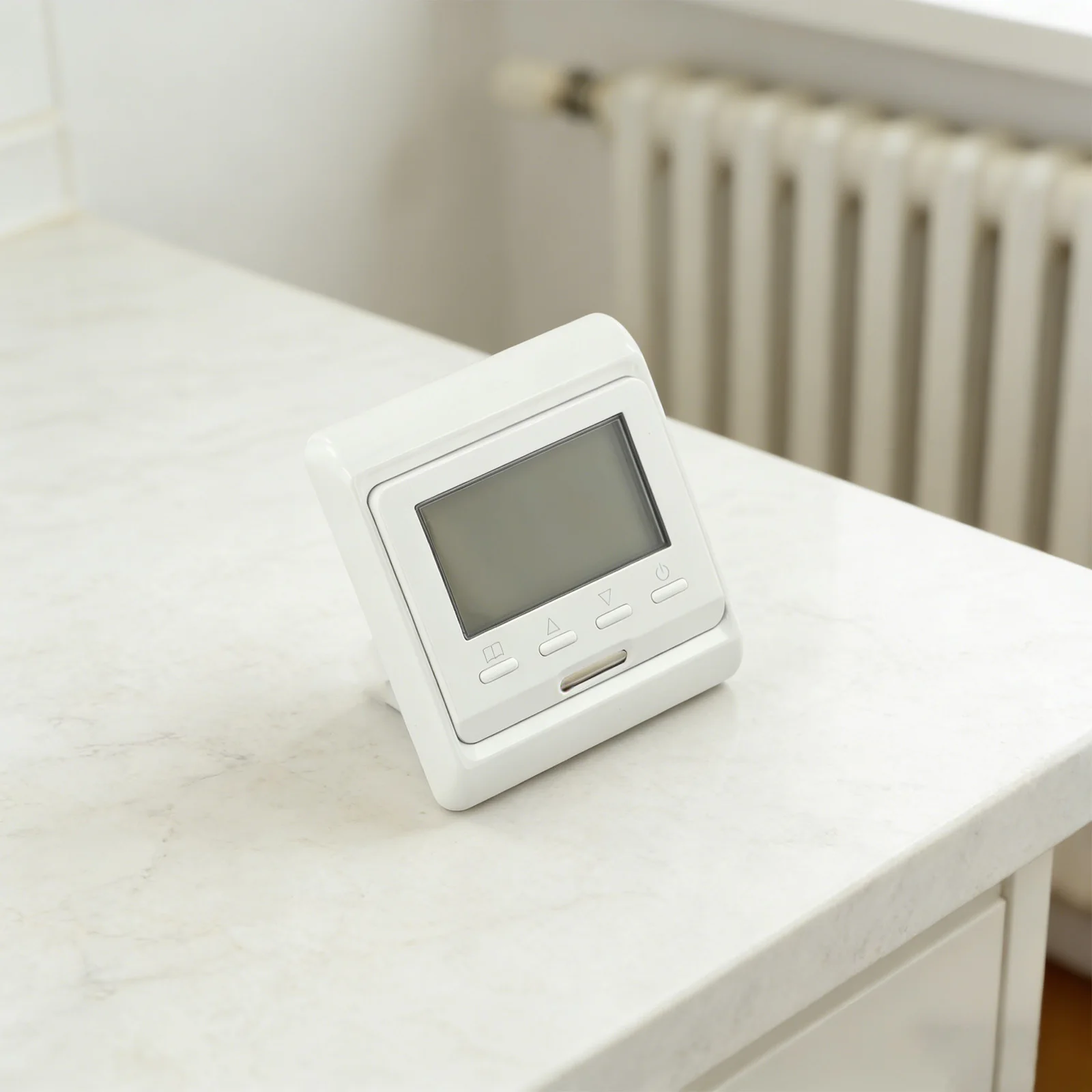 LCD Programmable Thermostat For Underfloor Heating Water System Digital Temperature Controller White 86x86mm Home Improvement
