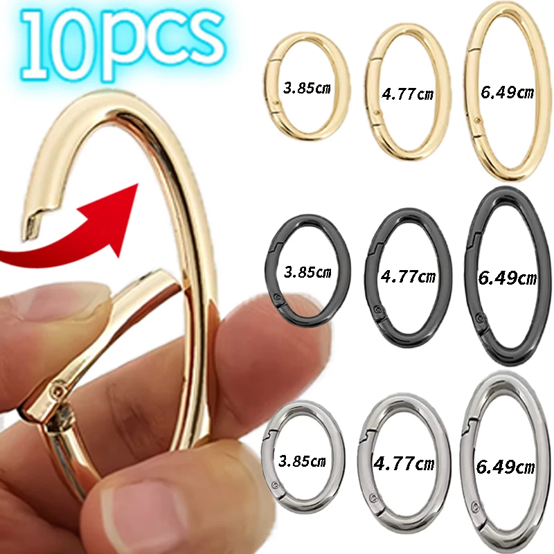 1/10pcs Open Oval Spring Buckles O Ring Key Chains Handbag Strap Connection Snap Backpack Pet Collar Pendants Hooks Accessories