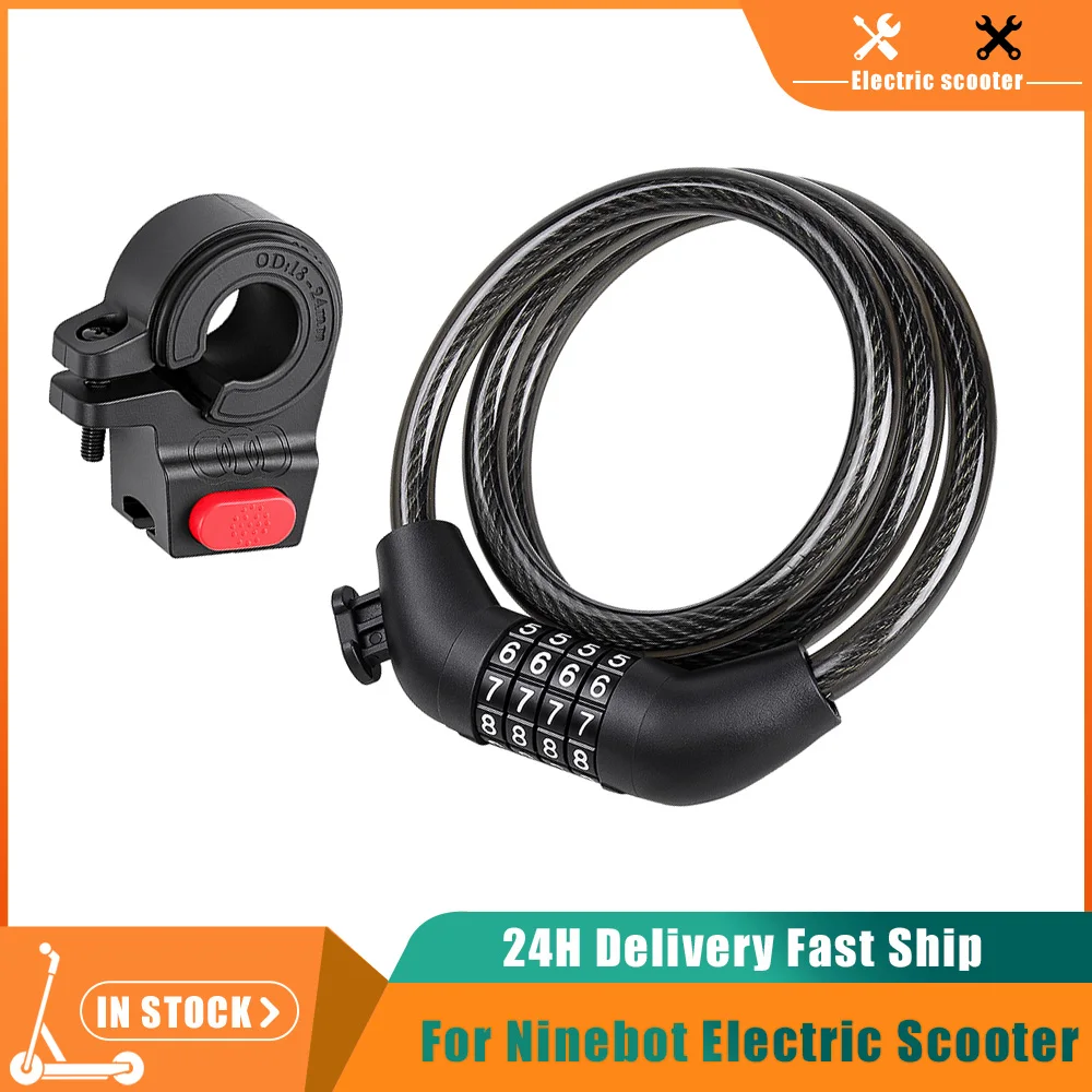 Cerradura de contraseña de 4 dígitos para patinete eléctrico Ninebot ZT3 G30 G2 G30 F2 E2 GT2 P100S ES2 E22 E25, accesorios para patinete eléctrico.