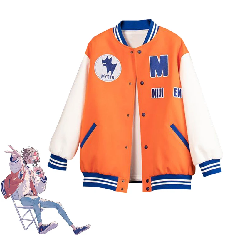 

Anime vtuber Luxiem Mysta Rias Coat Baseball uniform Cosplay cherry blossom season costume custom made