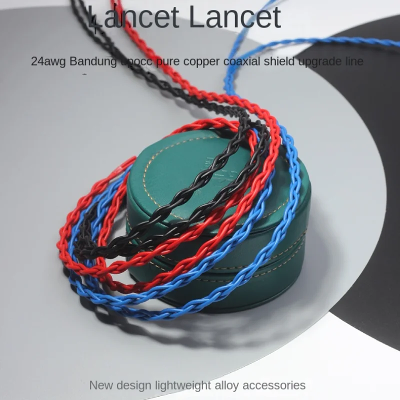 FiftyStrings Lancet Headphone Upgrade Cable 24awg 7N Bandung Upocc Monocrystalline Copper Coaxial 0.78mm MMCX Tri-core