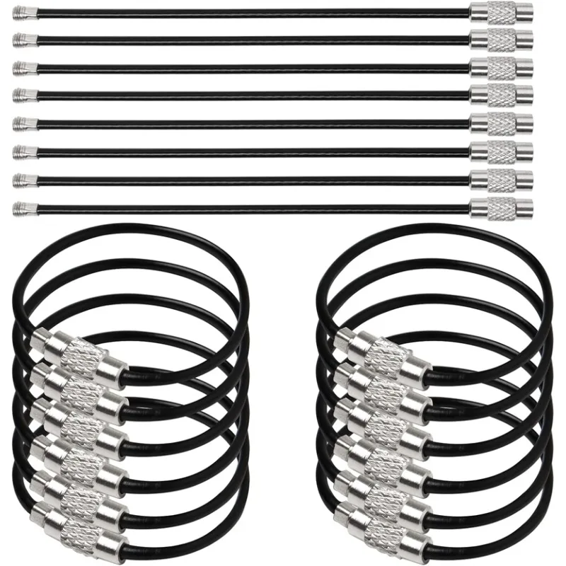 

50 шт. металлические брелоки для ключей, 4-дюймовый брелок из нержавеющей стали, кабель для ключей, сверхмощные багажные бирки, 2 мм, кабельные брелоки для ключей для улицы