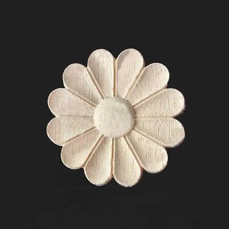 Wood Floral Appliques For Furniture Antique Onlays Moulding Home Decor Wood Carving Decoration Wall Wood Decal Vintage Figurine