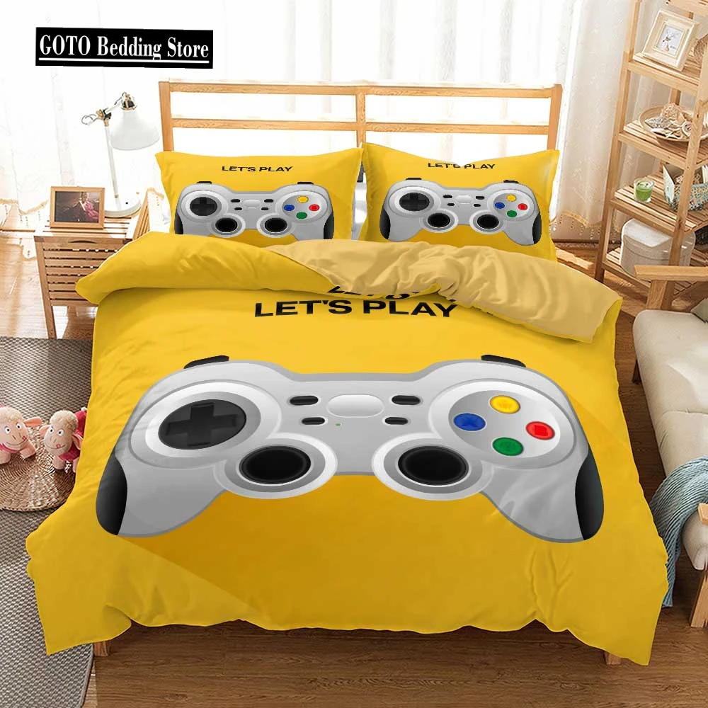 

Print Game Bedroom Bedclothes Pillowcases Duvet Cove Set for Boy Fashion Design Teenager Bedding Set for Boys Full Twin Queen