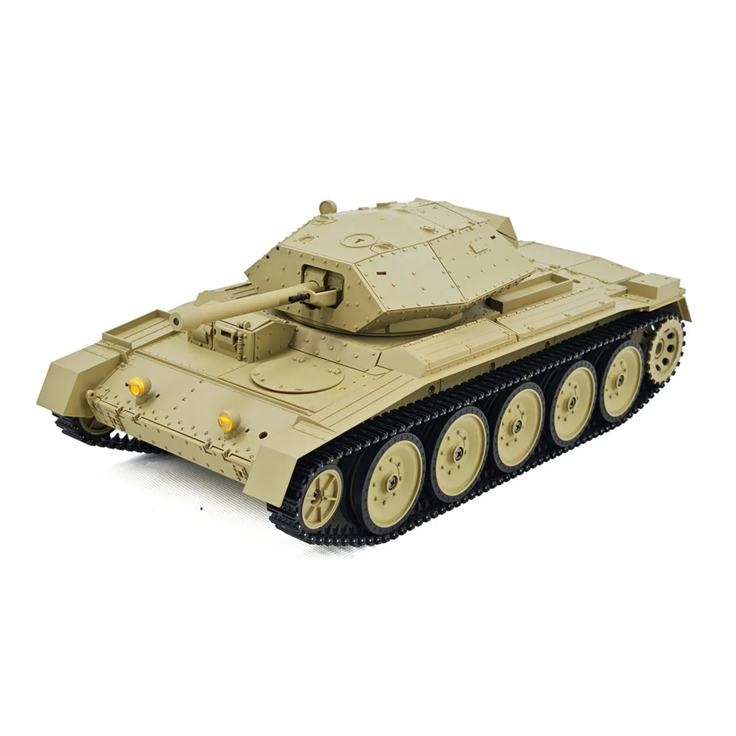 1/16 RC tanque de batalla CoolBank Crusader MK III 2,4G Control remoto RTR tanque militar modelo 360 ° Lámparas giratorias de sonido de humo de torreta
