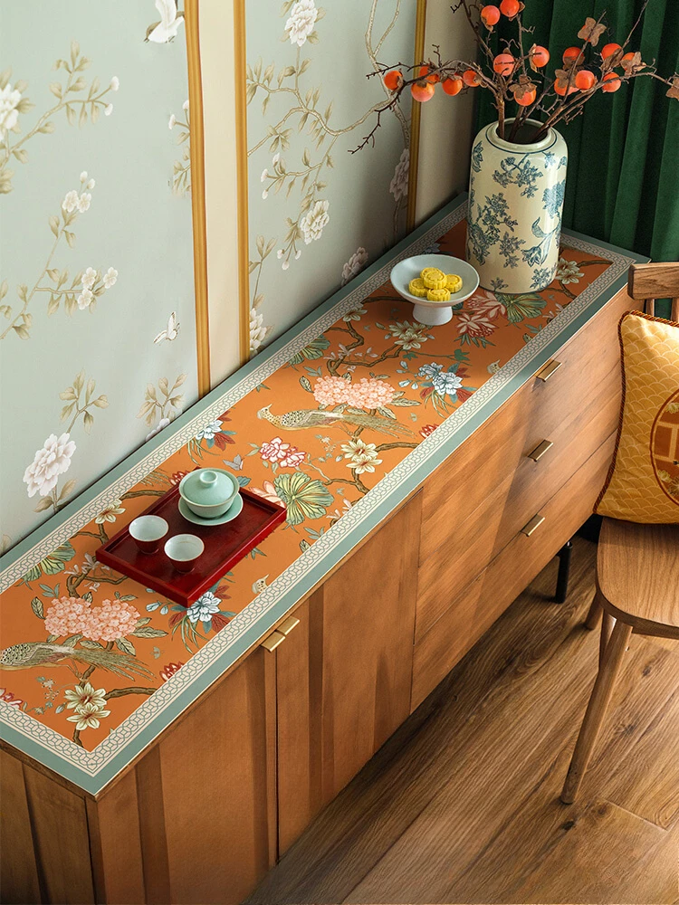 American Retro Light Luxury TV Cabinet Side Cabinet Waterproof Pad Oil Anti-ironing No-wash Leather Table Mat