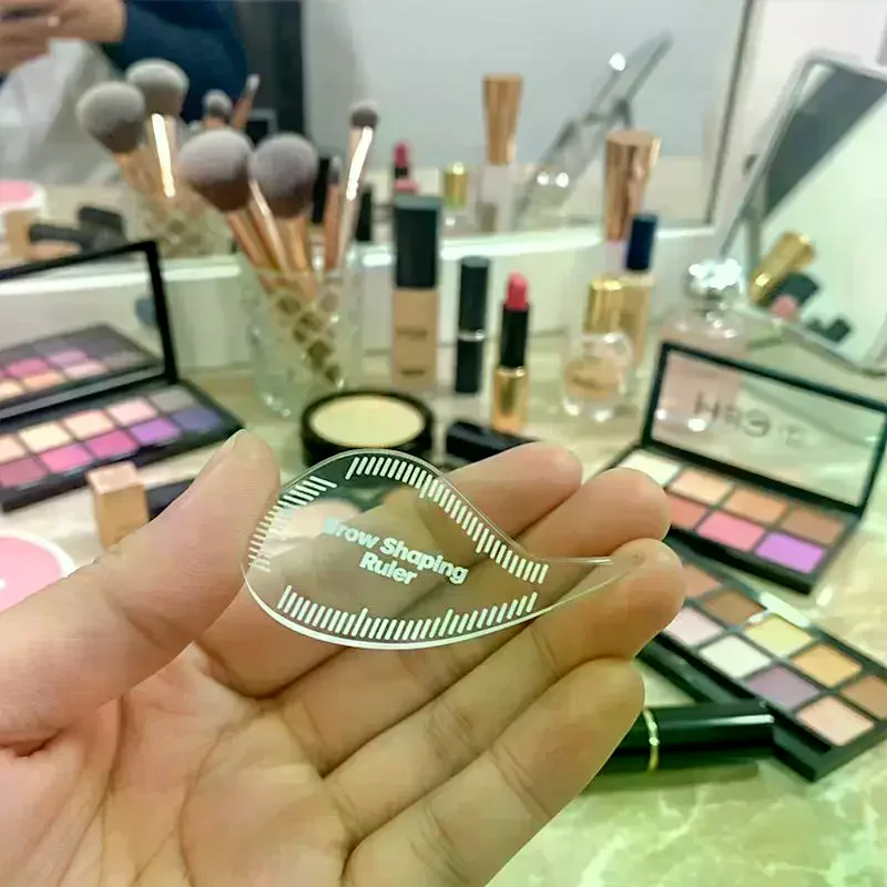 Strumento per la mappatura delle sopracciglia con arco a goccia, modello di righello per modellare le sopracciglia da 1 minuto, stencil, disegno rapido, PMU, sopracciglio, tratti di capelli, eyeliner