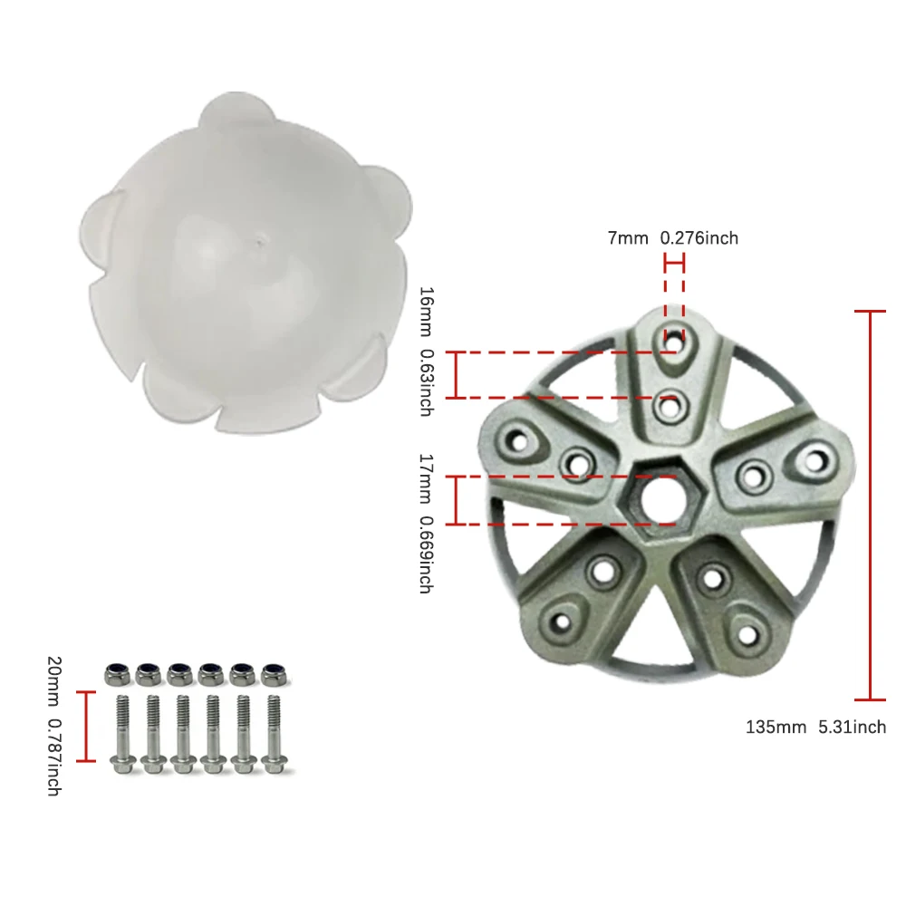 Wind Turbine Generation Wheel Hub Cap DIY With 3/5/6 Blades Wind Turbine Accessories Part Screws & Nuts Kit For Horizontal