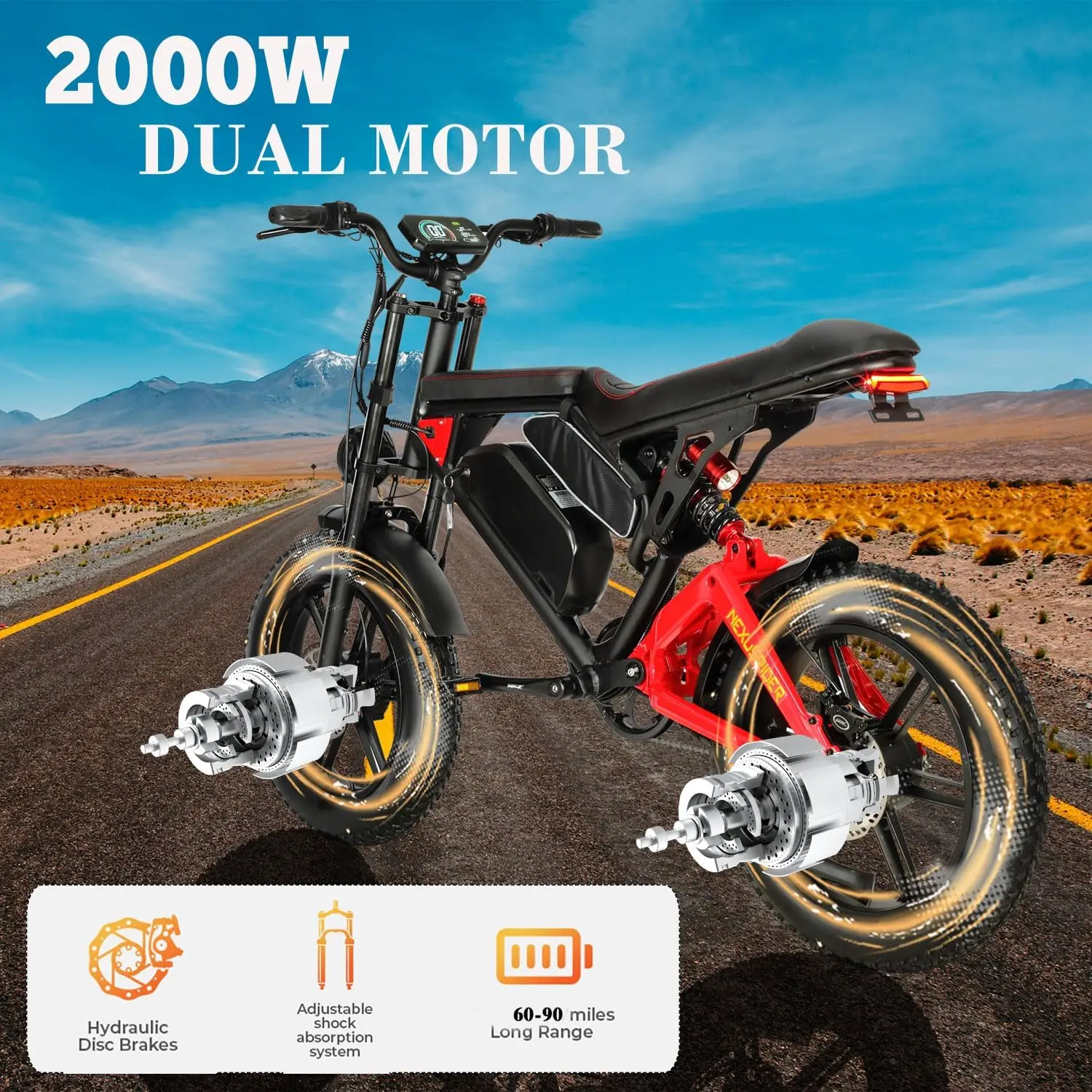 Adults Electric Bike 2000W  Motor Bicycle 48V 20AH 20