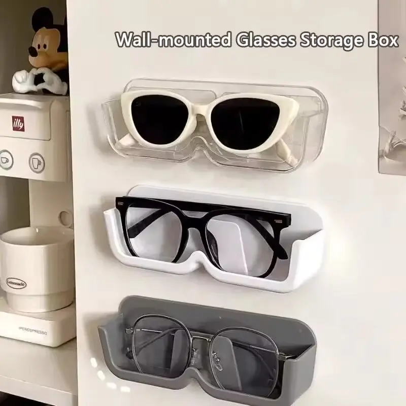 Punch-free Glasses Storage Rack Wall Mounted Sun-glasses Display Holder Wardrobe Decoration Storage Box Sunglass Organizer