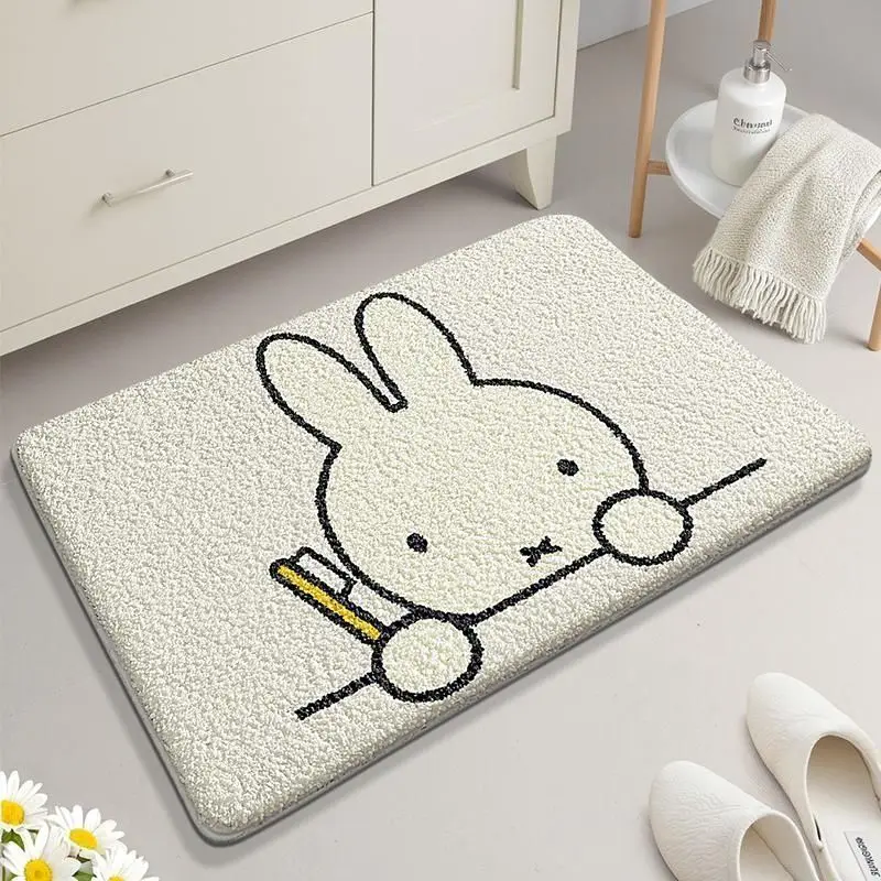 Cartoon Kawaii Bathroom Carpet Soft Absorb Water Foot Pads Household Use Thicken Anti-skid and Wear-resistant Good Looks Miffy