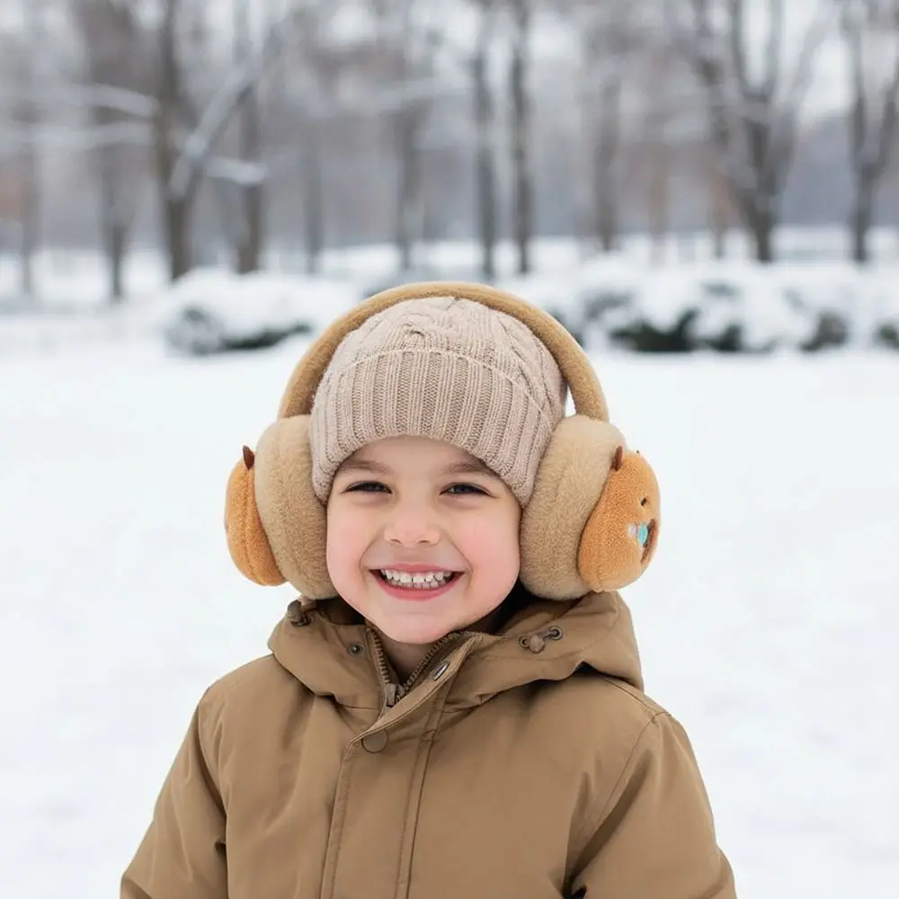 Kawaii الكرتون كابيبارا أفخم غطاء للأذنين رشاقته يندبروف الحيوان الدافئة إيرفلابس قابل للتعديل المضادة للتجميد الشتاء الأذن دفئا ركوب الخيل #3