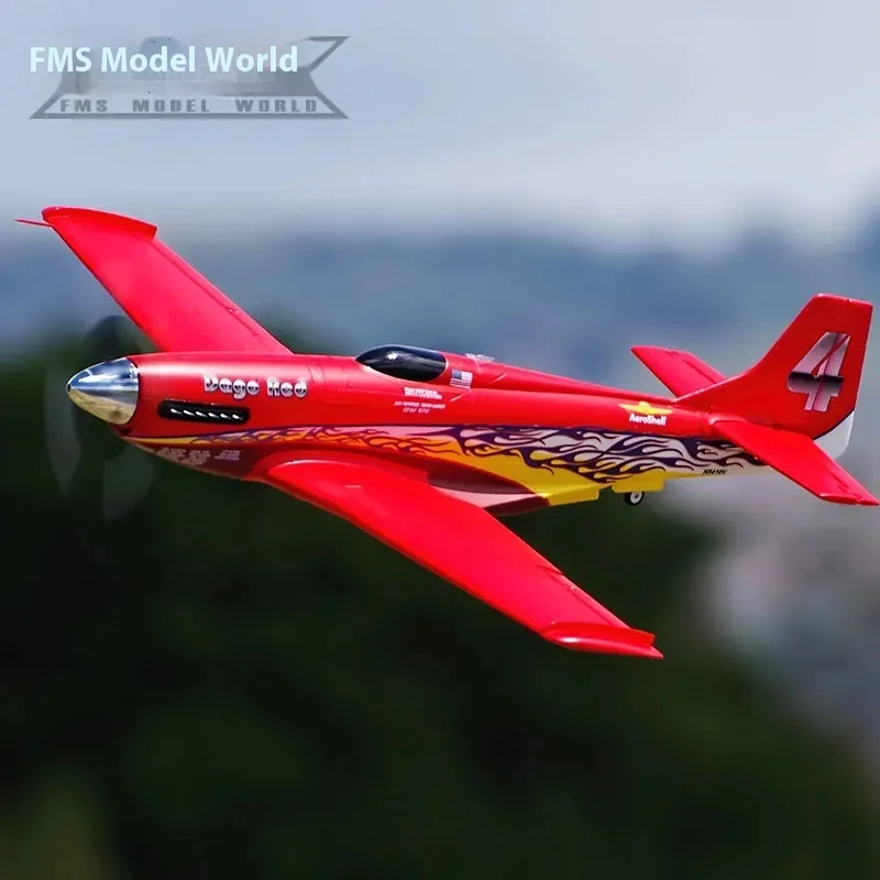 Fms 1100mm P51 V2 máquina de carreras de caballos salvajes 3d deporte Rc modelo de avión de carreras simulación eléctrica avión ensamblado de ala fija