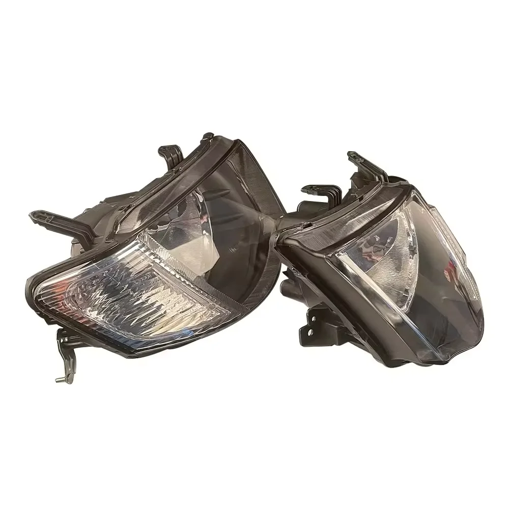 Pair Headlight For Mitsubishi L200 Triton KA4T KA5T KB9T 2005-2013 Black Housing Crystal Style Head Lamp OE 8301A823 8301A824