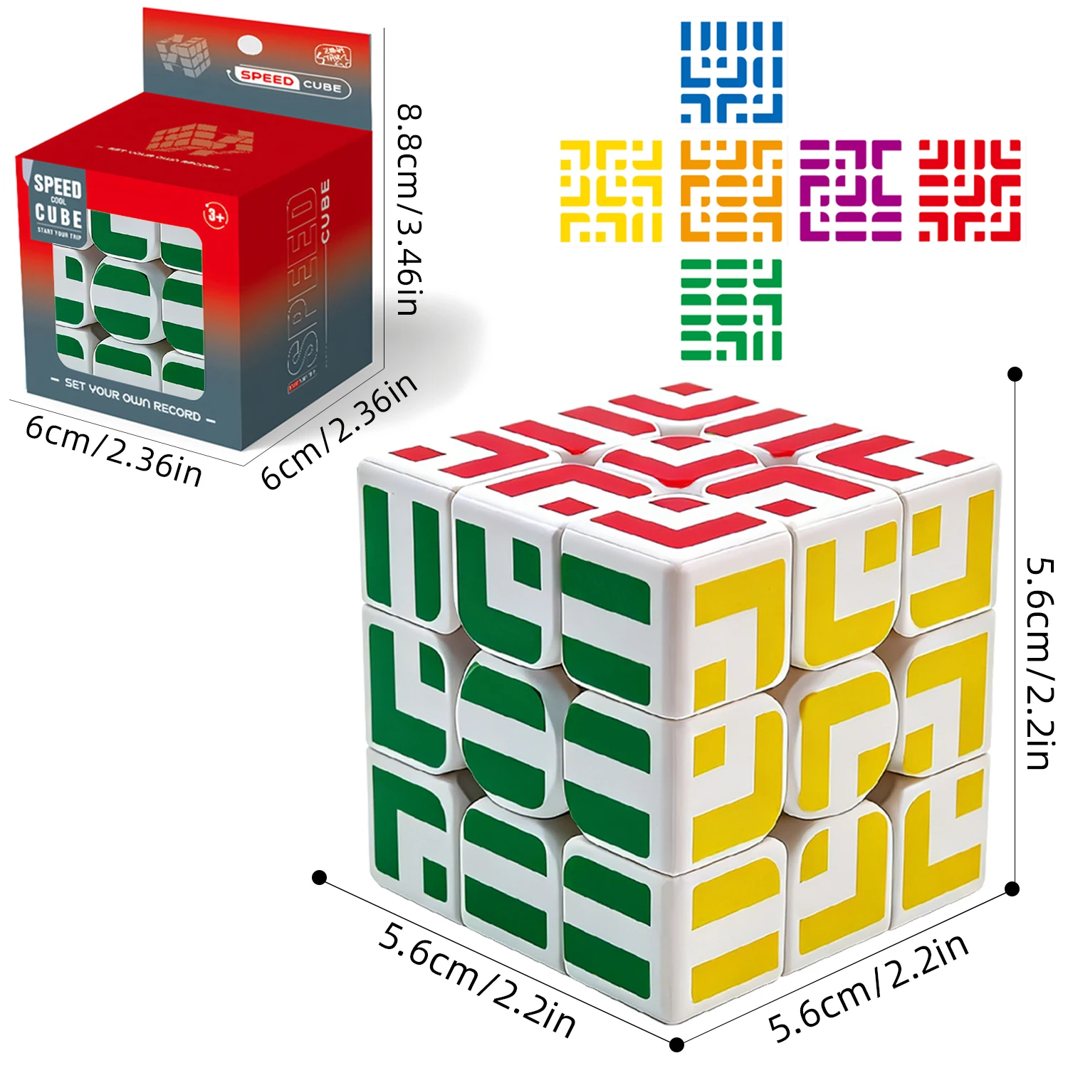 Maze 3x3 Speed Cube Magic Puzzle Cube Decryption Game 3D Puzzle Best Holiday Gift for Brain Teaser Enthusiasts