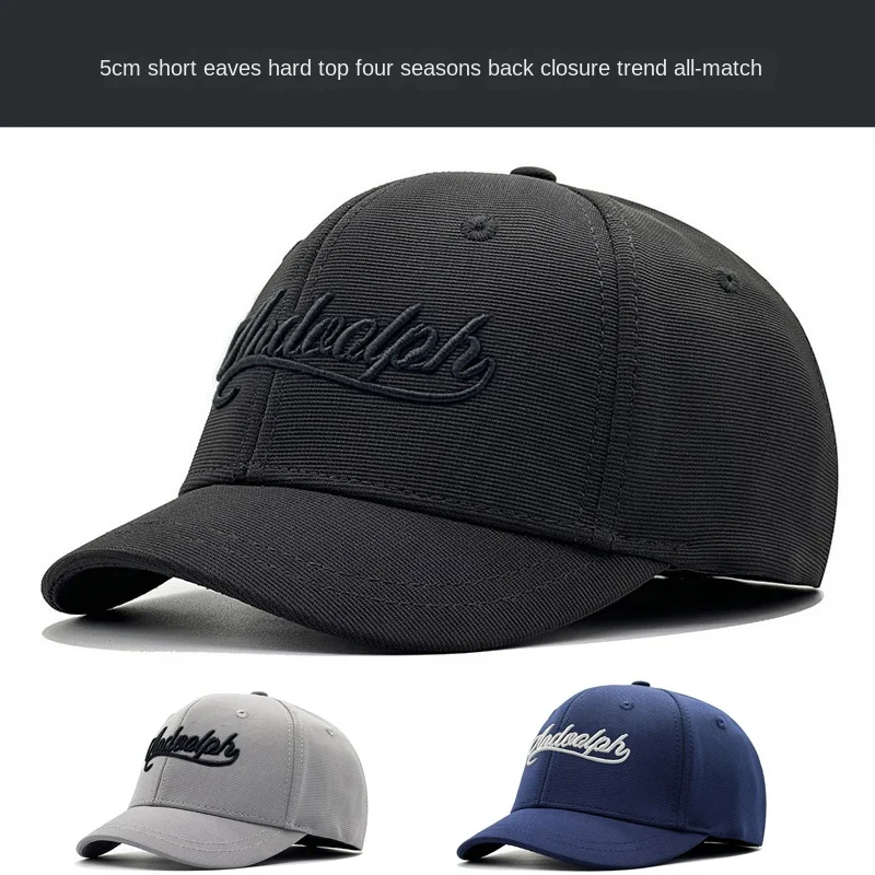 Baseball Cap  Men/Women  Big Head, Hard Top, Closed Back, Mesh Brim Visor, Sun Protection and Reversible Duckbill Hat