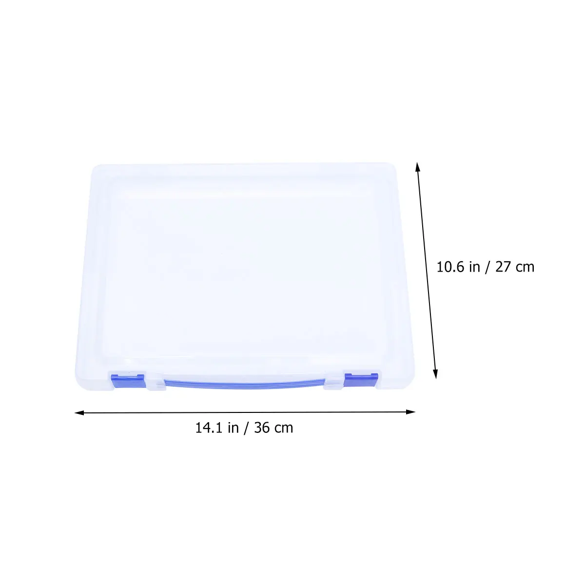 

Transparent Storage Box Clear Plastic Document Paper Filling File Case Portable Ducoment Storage Holder with Blue Buckle