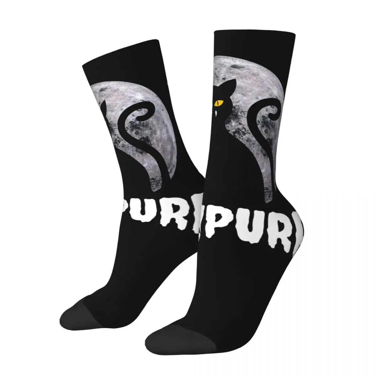 Crazy Sock for Men Vampire Cat Halloween Hip Hop Vintage Cat The Return Of Vampurr Happy Quality Pattern Printed Boys Crew Sock