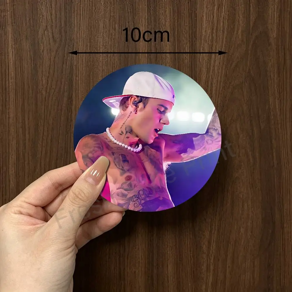 J-Justin B-Bieber Swag Wooden Coasters  10cm Round Cosplay Fans Collect Friends Gifts