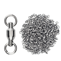 Kaka store 20/30/50pcs Stainless Steel Fishing Tackle Ball Bearing Swivel With Soild Ring Fishing Accessories Fishhook Accessory