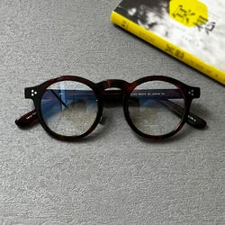 Japanese Handmade Round Prescription Eyeglasses Frame Men Vintage Acetate Optical Glasses Women Classic Full Rim Myopia Eyewear