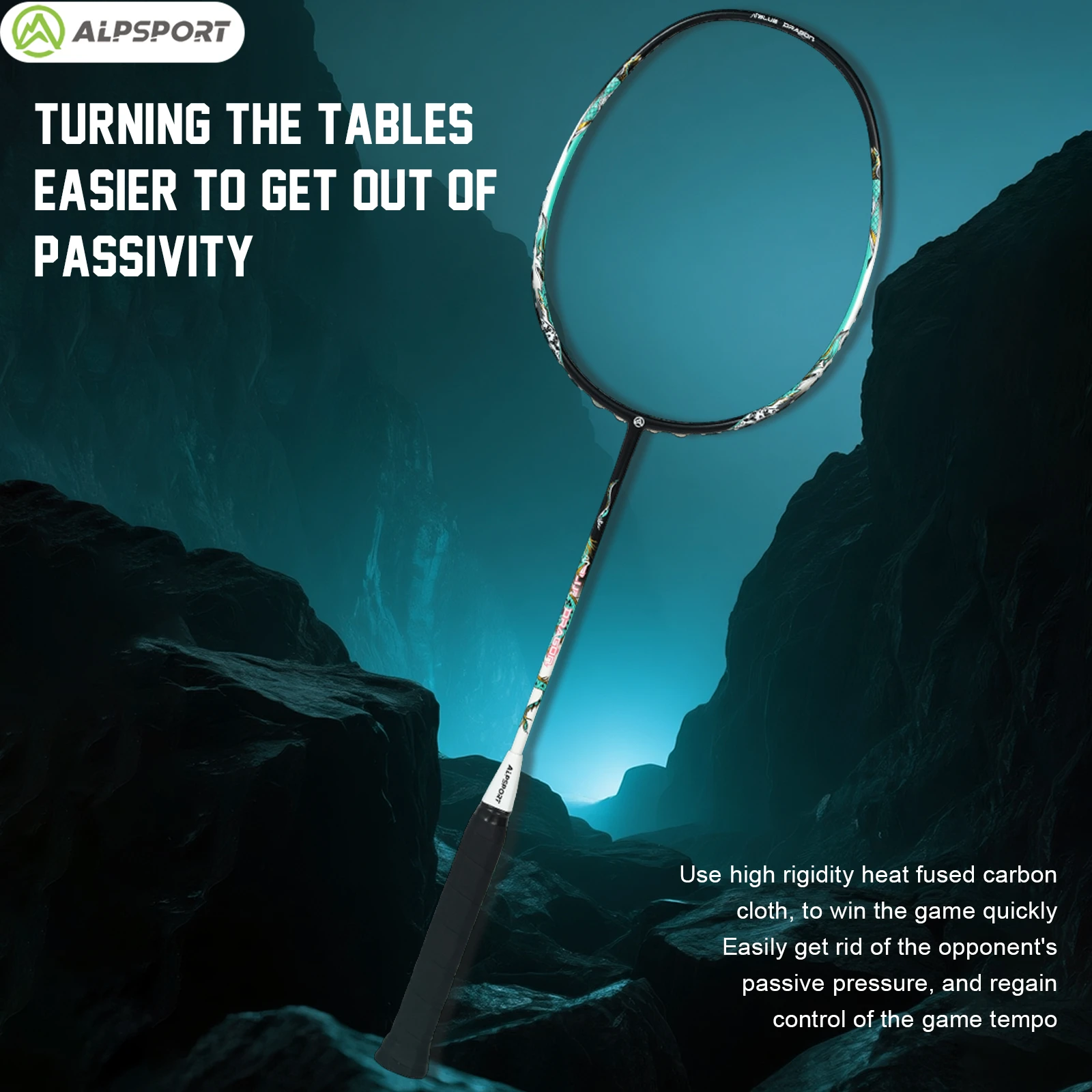 ALPSPORT 【التنين الأزرق】 5U 75 جرام إطار من ألياف الكربون مضرب كرة الريشة الهجومي والدفاع معدات رياضية خارجية شحن مجاني #5