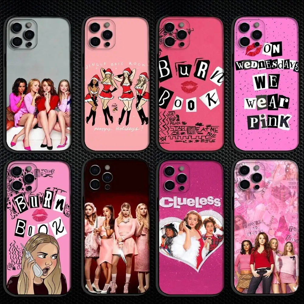 

Burn Books Mean Girls Phone Case For iPhone 16,15,14,13,12,11 Plus,Pro Max, Soft Silicone Black Cover