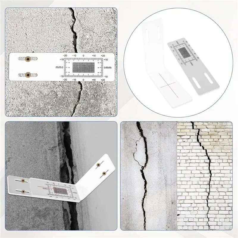 【HOUSEHOLD GOODS】6 Pcs Crack Monitor, Crack Monitoring Record, Concrete Crack Monitor, Corner Crack Monitor, For The Standard An