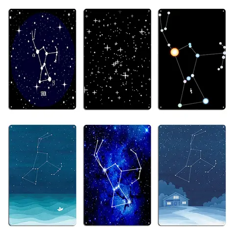 Orion Constellation Metal Plaque Poster Wall Decor Designing Club Bar Wall Pub Starlit Sky Tin Sign Posters