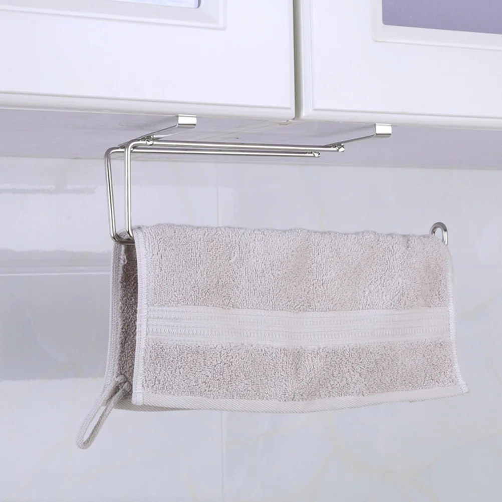 

Kitchen Wall Mount Paper Towel Holder Rack Multi Functional Roll Organizer Space Saving Bathroom Tissue Storage Shelf