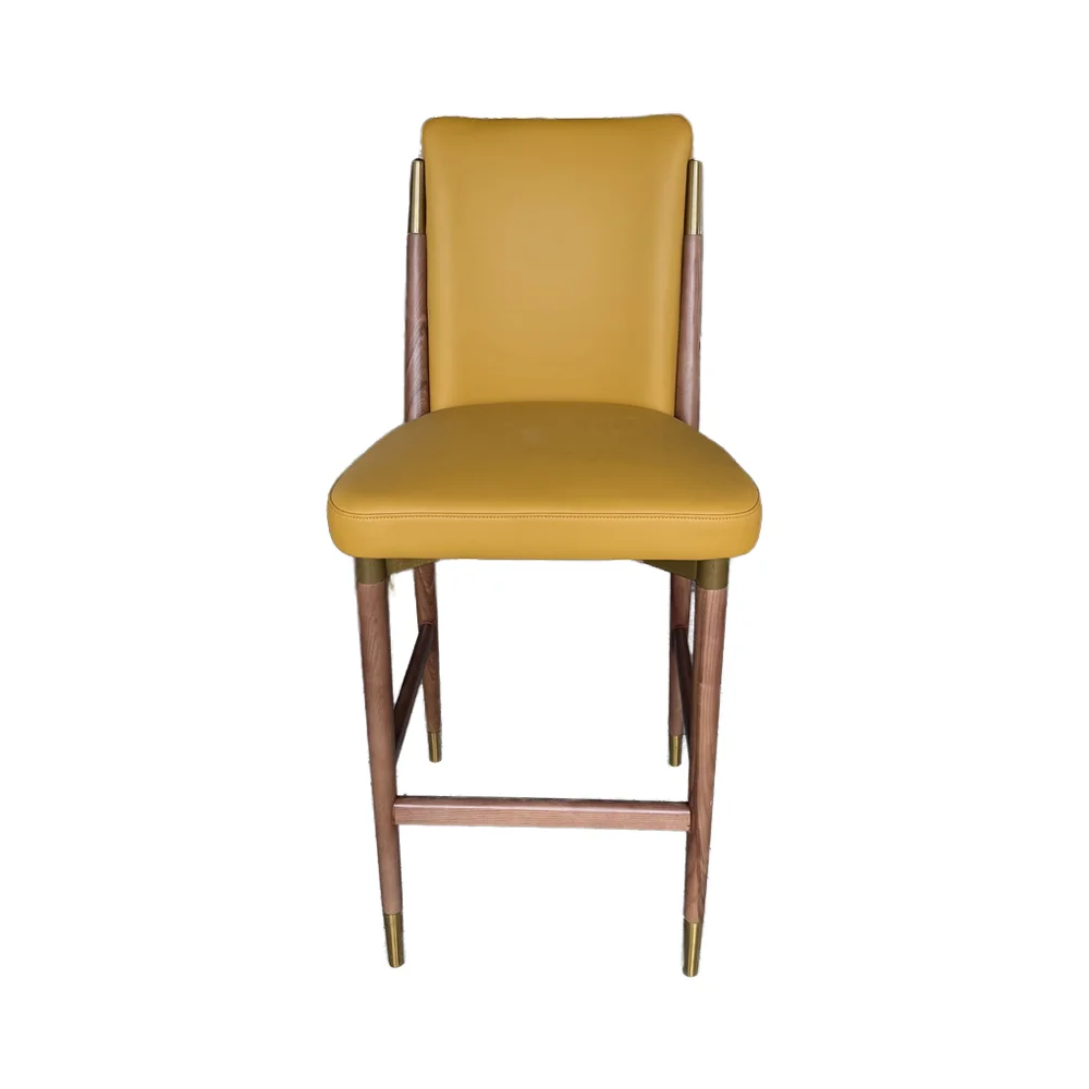 Moderner Barhocker Aus Massivem Eschenholz Mit Hochstuhl Aus Edelstahl Leder Für Die Home Bar Dining Restaurant Cafe Wohnzimmer