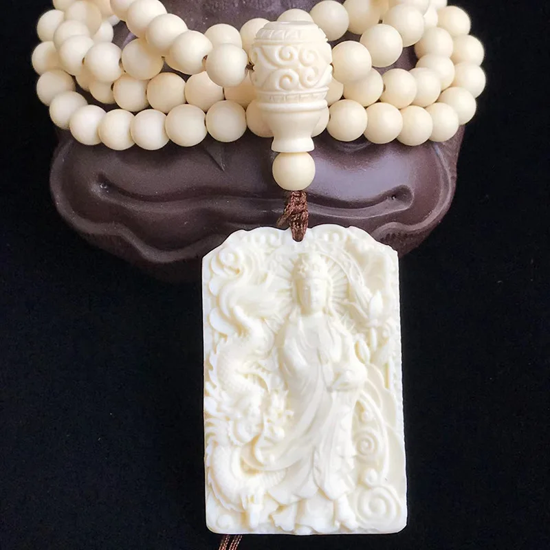 

Chinese style ivory fruit beads 108 bracelet necklace with 461 brand royal dragon guanyin brand diaozhuiHigh-grade Jewelry