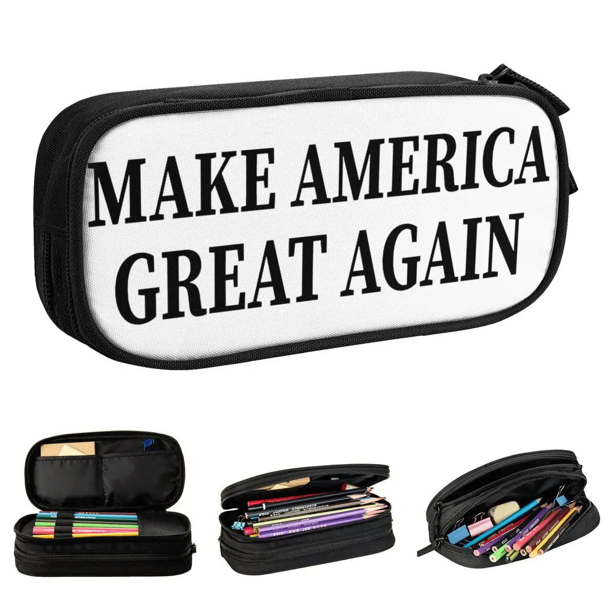 Creative MAGA Make America Great Again Pencil Cases Trump 2024 Pencilcases Pen Box Capacity Bag Students School Gifts Stationery