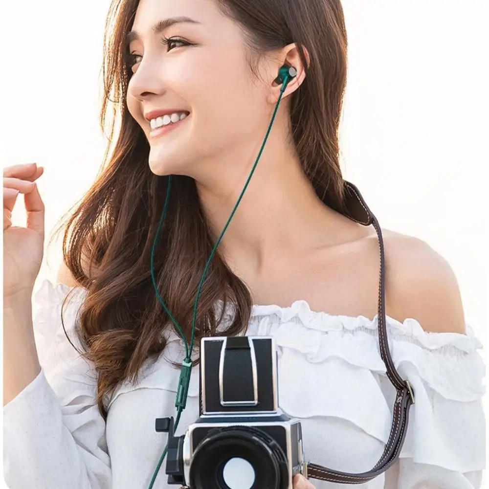 Type-C In-Ear Wired Karaoke Headphones 3.5mm Stereo Music Earbud Handfree Headset Earphones with Mic For Xiaomi For Huawei